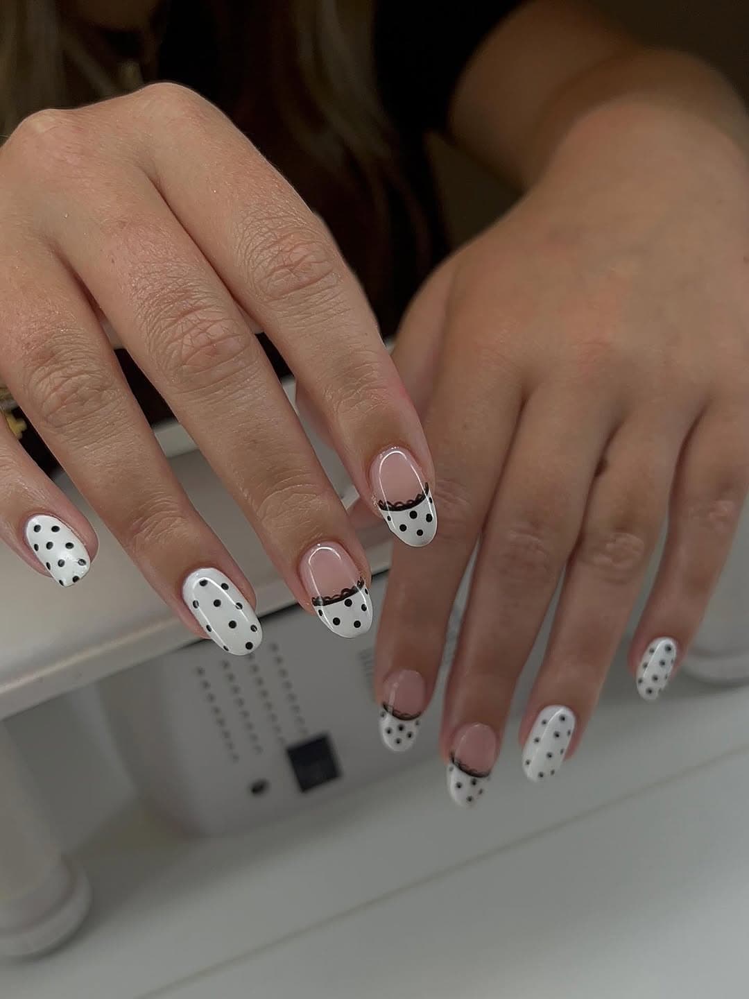 Custom Gel-X set with chrome detail by Lauryn.